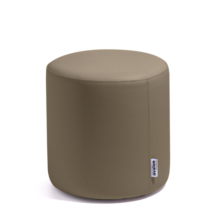 Avalon Mamba Trendy Rigid Cylinder Pouf Table in Faux Leather Diam. 35 cm, Height 32 cm