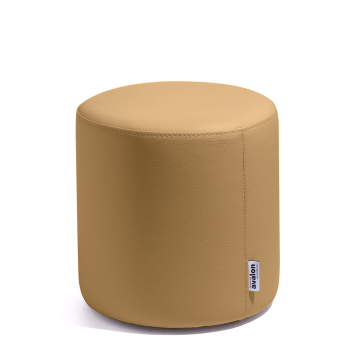 Avalon Mamba Trendy Rigid Cylinder Pouf Table in Faux Leather Diam. 35 cm, Height 32 cm