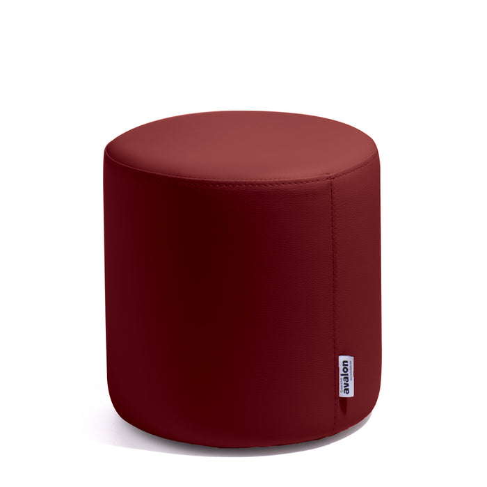 Avalon Mamba Trendy Rigid Cylinder Pouf Table in Faux Leather Diam. 35 cm, Height 32 cm