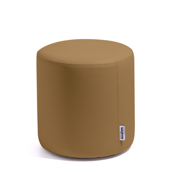 Avalon Mamba Trendy Rigid Cylinder Pouf Table in Faux Leather Diam. 35 cm, Height 32 cm