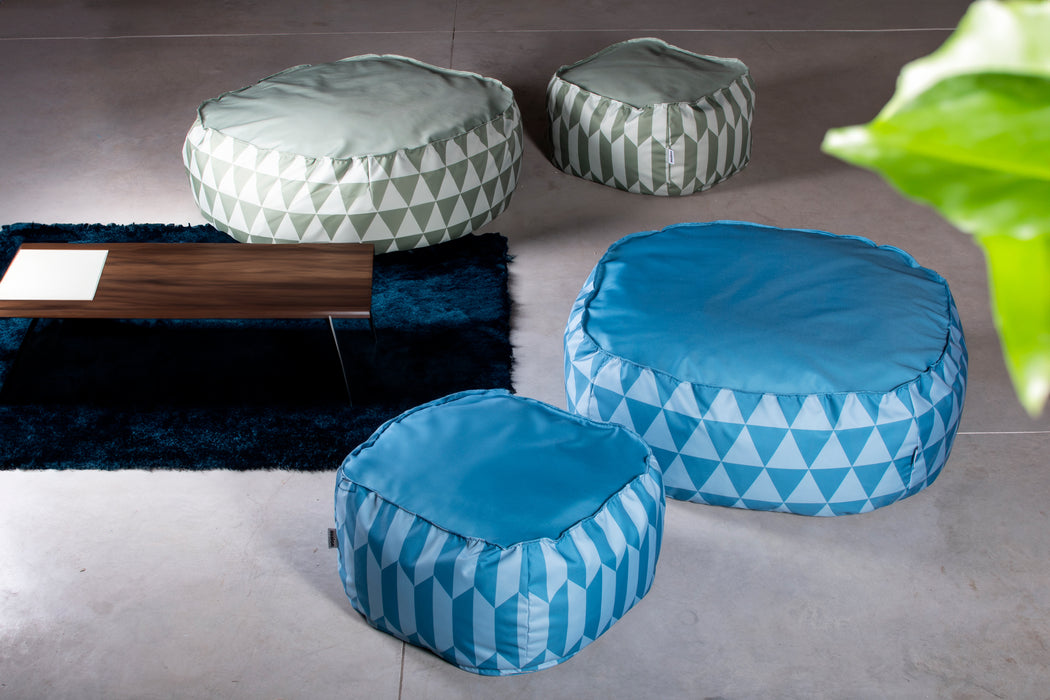 Pouf Poltrona Park In Tessuto Geometrica per interno e per esterno Dim.100x100x40 Cm