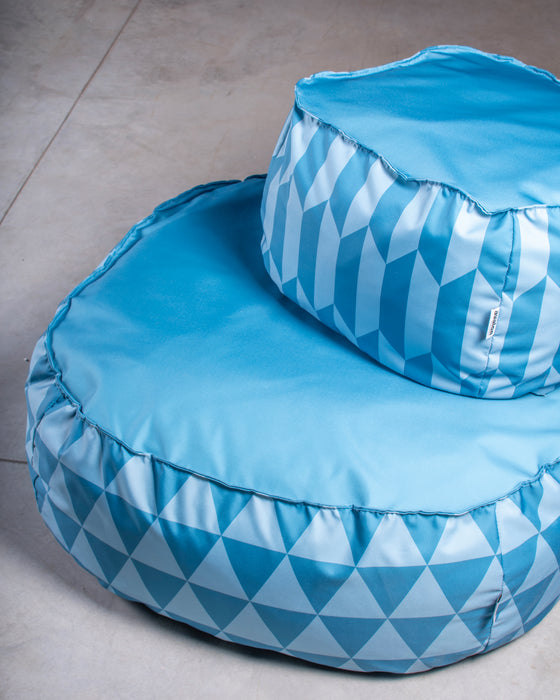 Pouf Poltrona Park In Tessuto Geometrica per interno e per esterno Dim.100x100x40 Cm