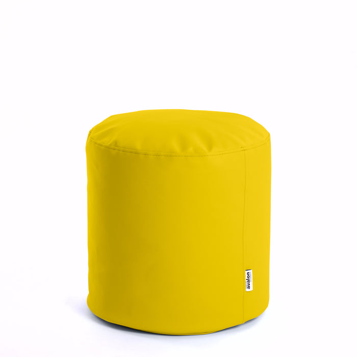 Outlet -  Avalon Pouf Cilindro Jazz Similpelle Diam. 45 cm, Alt. 45 cm colore Giallo Limone