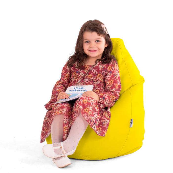 Outlet - Pouf Poltrona Sacco per bambini BAG Similpelle Jazz dim. 56x56x76 cm Colore Giallo Limone