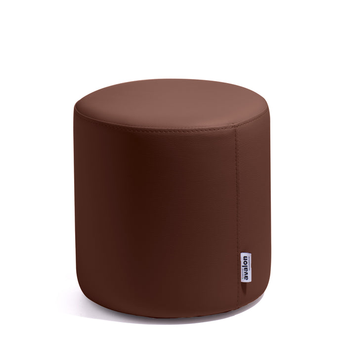 Avalon Mamba Trendy Rigid Cylinder Pouf Table in Faux Leather Diam. 35 cm, Height 32 cm