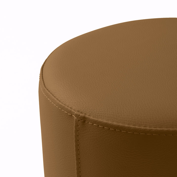 Avalon Mamba Trendy Rigid Cylinder Pouf Table in Faux Leather Diam. 35 cm, Height 32 cm