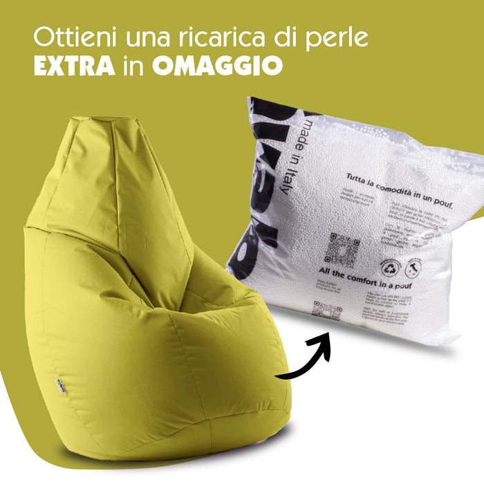 Pouf Armchair Sacco Grande BAG L Jive in fabric dim. 80x125cm