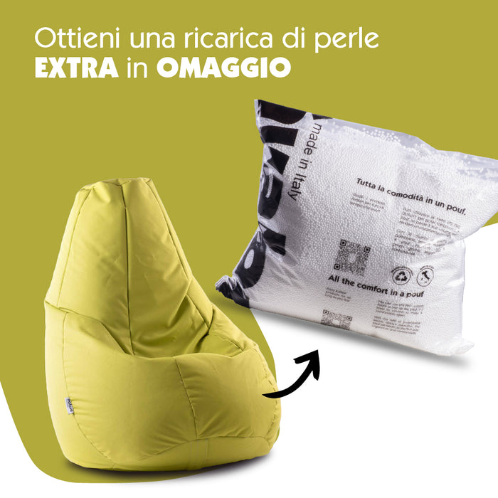 Pouf Poltrona Sacco media BAG M Jive in tessuto dim. 68 x 107 cm