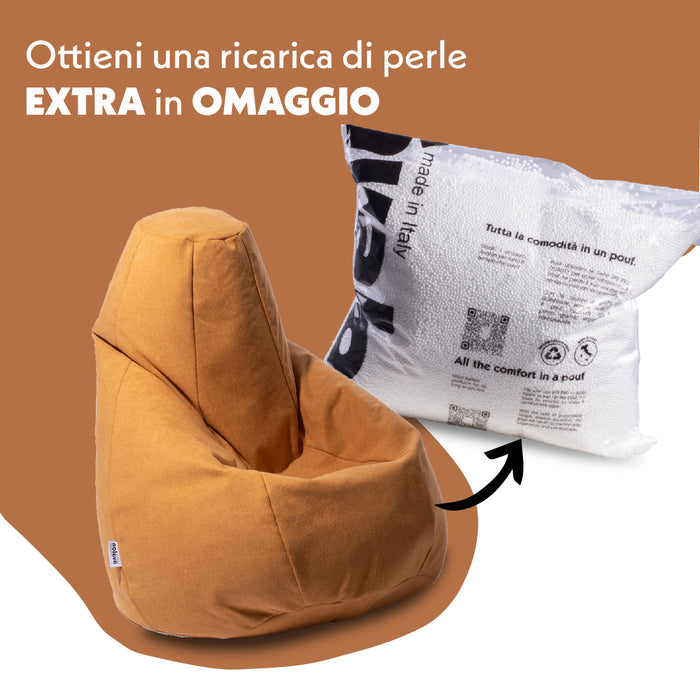 Pouf Poltrona Sacco media BAG M in tessuto antimacchia Dali dim. 68 x 107 cm