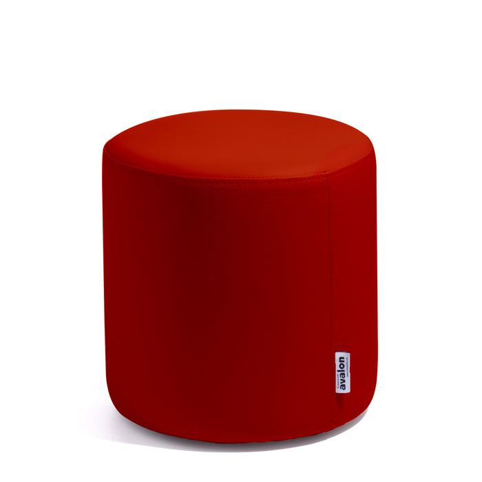 Avalon Mamba Trendy Rigid Cylinder Pouf Table in Faux Leather Diam. 35 cm, Height 32 cm