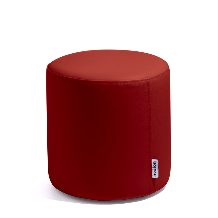 Avalon Mamba Trendy Rigid Cylinder Pouf Table in Faux Leather Diam. 35 cm, Height 32 cm