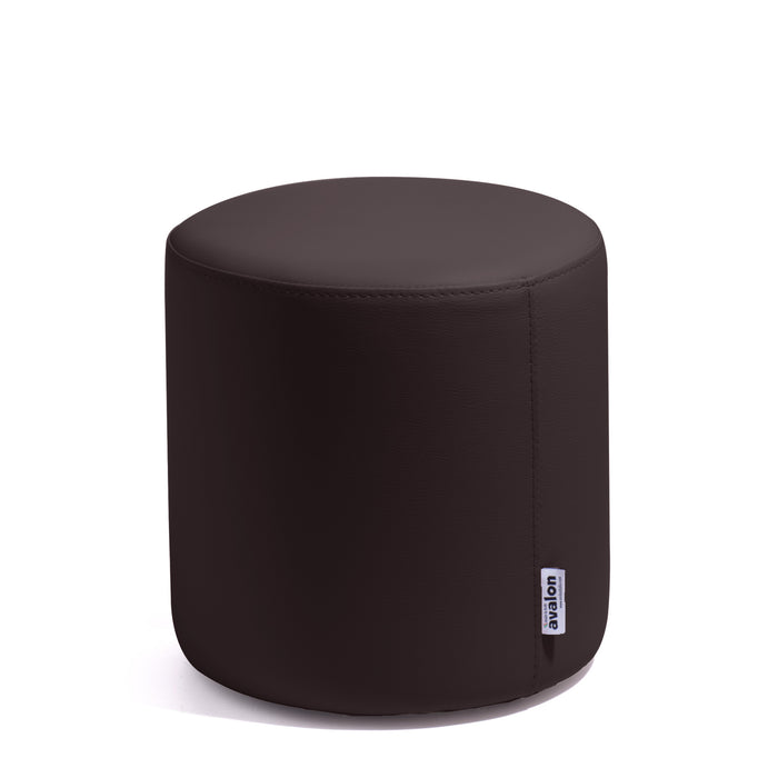 Avalon Mamba Trendy Rigid Cylinder Pouf Table in Faux Leather Diam. 35 cm, Height 32 cm