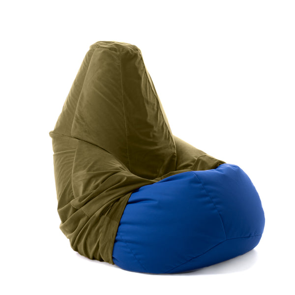 Pouf poltrona sacco da interno in velluto, 112 cm