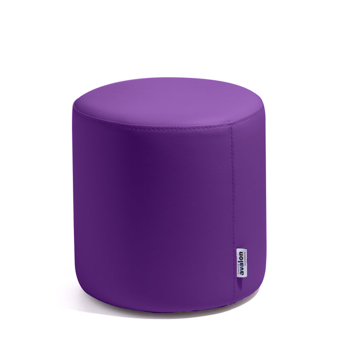 Avalon Mamba Trendy Rigid Cylinder Pouf Table in Faux Leather Diam. 35 cm, Height 32 cm