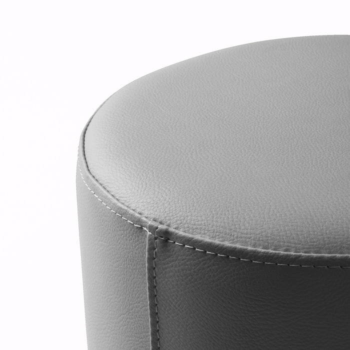 Avalon Mamba Trendy Rigid Cylinder Pouf Table in Faux Leather Diam. 35 cm, Height 32 cm