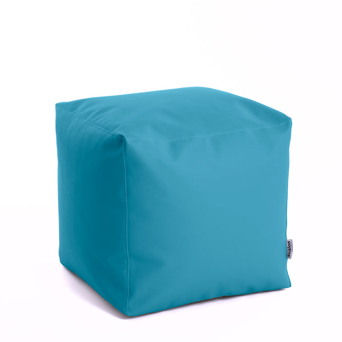 Outlet - Pouf Cubo Similpelle Jazz Classica Dimensioni 50x50x45 cm - Colore Azzurro