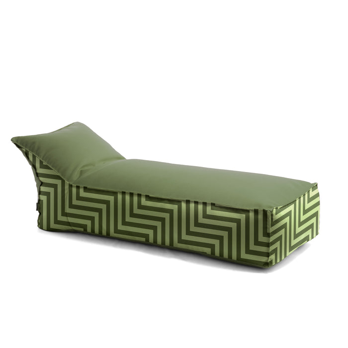 Pouf Lettino Badd L in Tessuto Geometrica per interno e per esterno Dim.72x175 cm