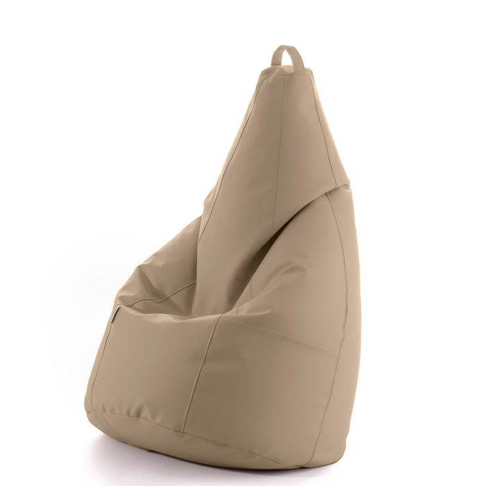 Outlet -  Avalon Pouf Poltrona Sacco Pera in Ecopelle di Dim. 70x130cm Made in Italy + Pochette Omaggio Colore Beige