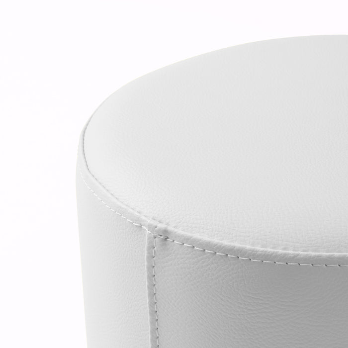 Avalon Mamba Trendy Rigid Cylinder Pouf Table in Faux Leather Diam. 35 cm, Height 32 cm