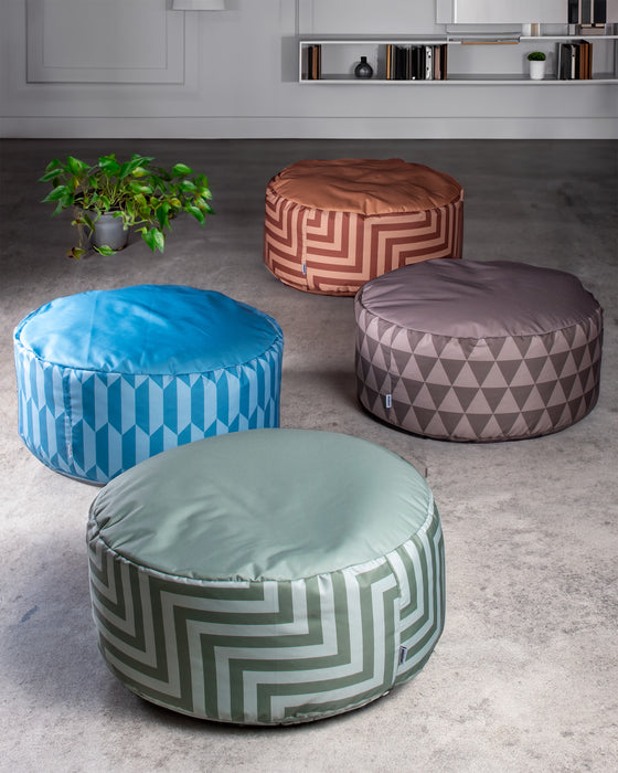 Pouf Disco 100 in tessuto Geometrica per interno e per esterno Diam. 100 cm, Alt. 50 cm