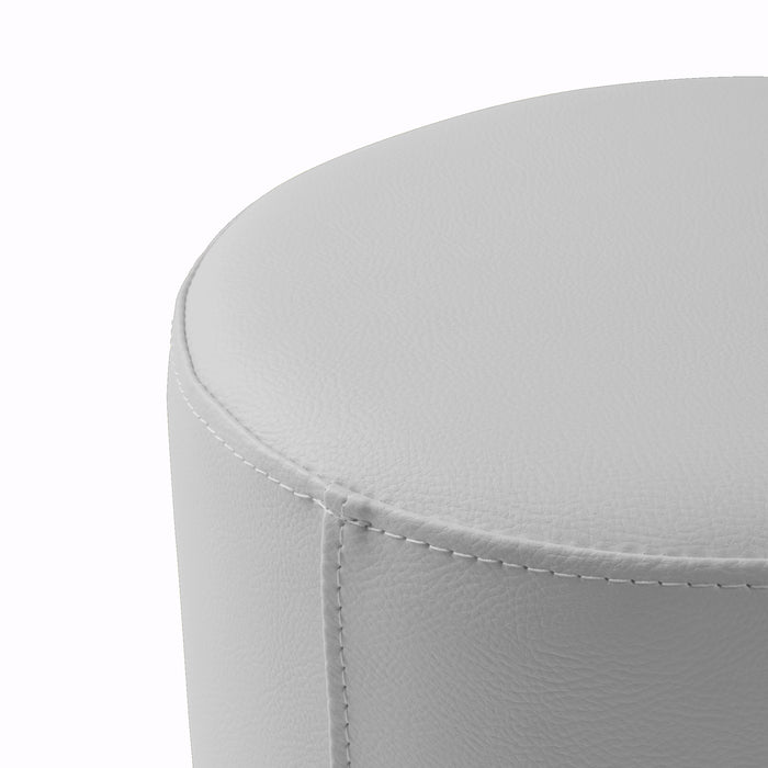 Avalon Mamba Trendy Rigid Cylinder Pouf Table in Faux Leather Diam. 35 cm, Height 32 cm