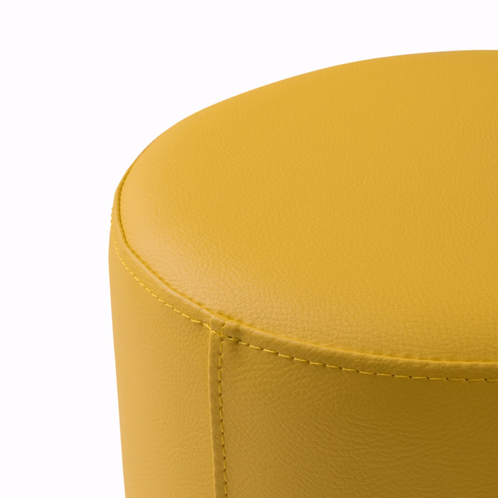 Avalon Mamba Trendy Rigid Cylinder Pouf Table in Faux Leather Diam. 35 cm, Height 32 cm