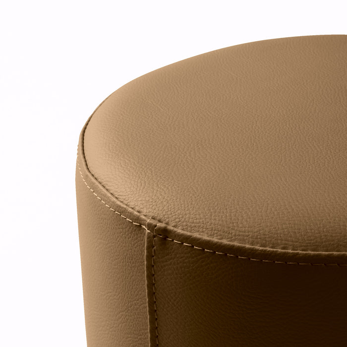 Avalon Mamba Trendy Rigid Cylinder Pouf Table in Faux Leather Diam. 35 cm, Height 32 cm