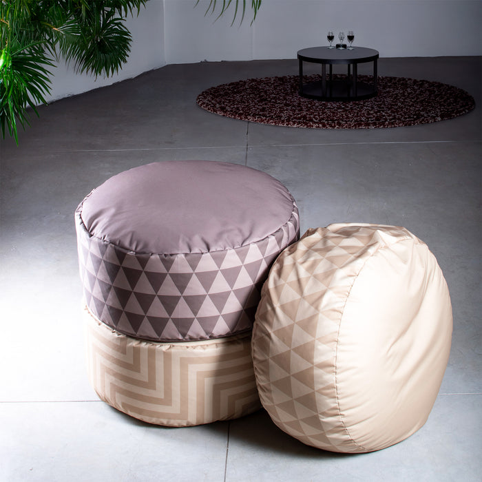 Pouf Disco 100 in tessuto Geometrica per interno e per esterno Diam. 100 cm, Alt. 50 cm