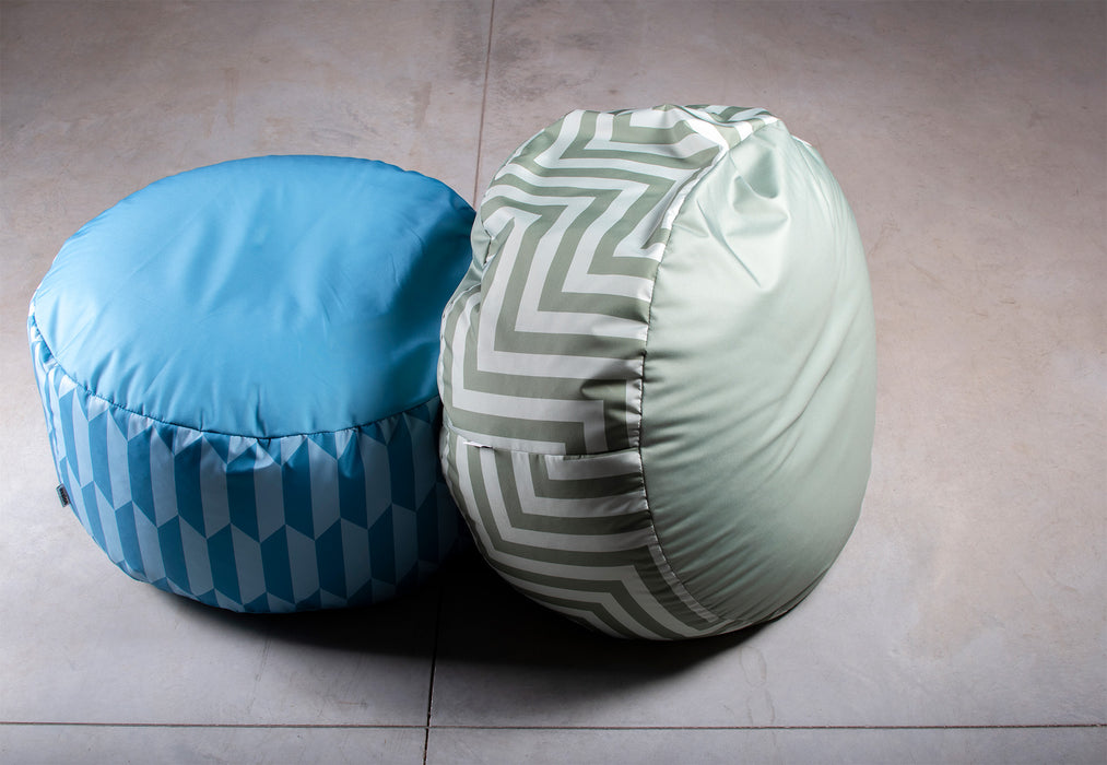 Pouf Disco 100 in tessuto Geometrica per interno e per esterno Diam. 100 cm, Alt. 50 cm