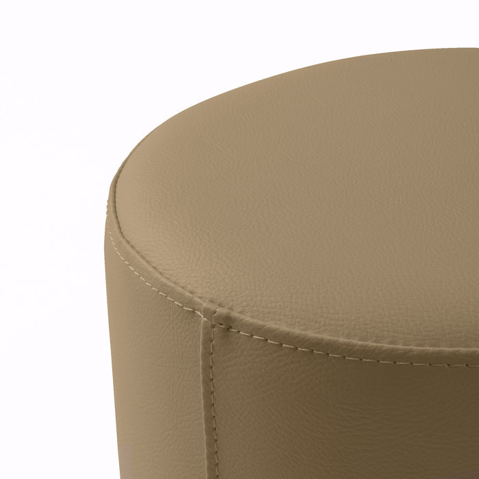 Avalon Mamba Trendy Rigid Cylinder Pouf Table in Faux Leather Diam. 35 cm, Height 32 cm